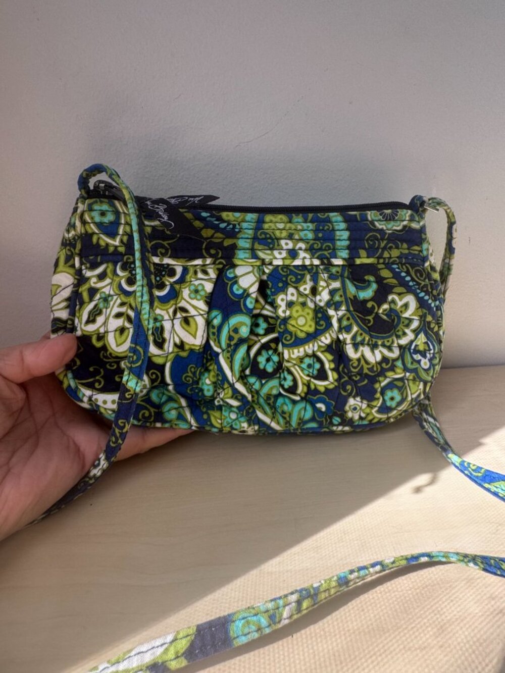 Vera Bradley Frannie Baguette Crossbody – Blue Green Paisley Y2K 🔥 - Picture 3 of 14